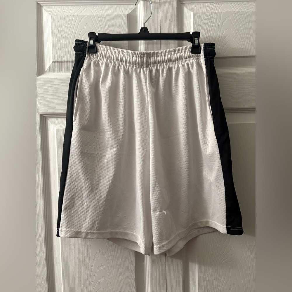 Zone Pro White and Black Athletic Shorts Lightweight Performance